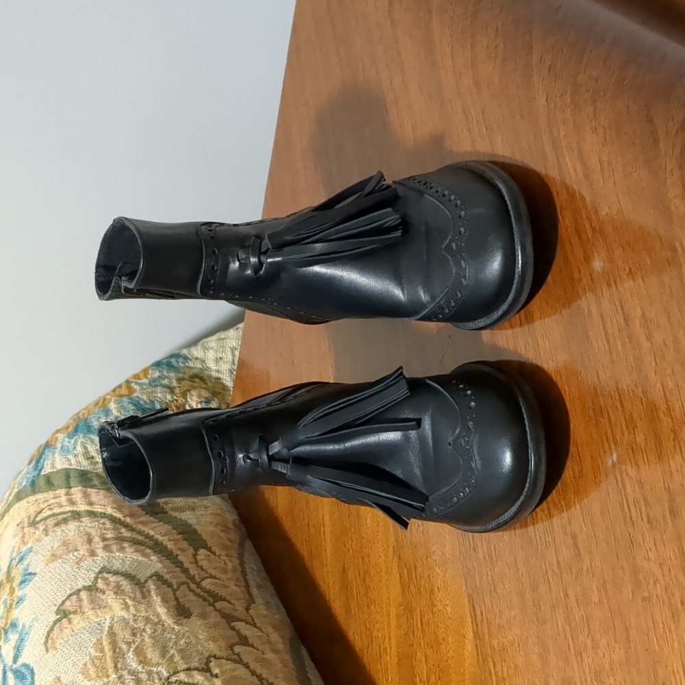 Charles David leather tassel boots